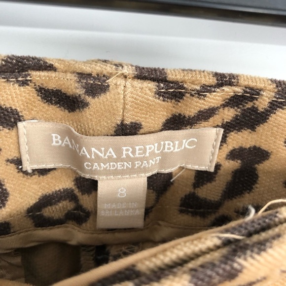 BANANA REPUBLIC Camden Pant Animal Print Cheetah Leopard Camel Tan 8 Dressy Pant - Picture 4 of 7